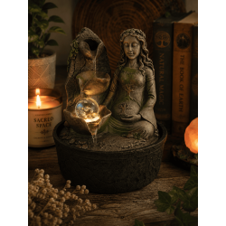 Fontanna wodna z żywicy Gaia Mother Earth ze światłem 20x20x25 cm