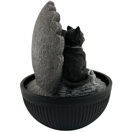 Fontaine à eau en résine pour chats, style Wicca, avec pentagramme et lumière, 21 x 21 x 25 cm