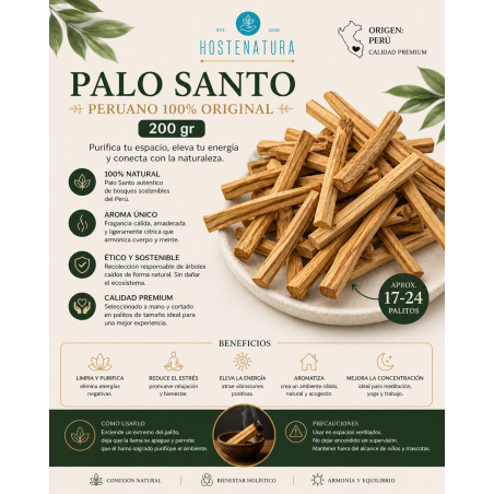 200 g autentisk peruansk Palo Santo Bursera Graveolens (17 till 24 sticks) - Naturlig, etisk och hållbar