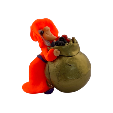 Strega della protezione con calderone 6x5cm - Amuleto esoterico