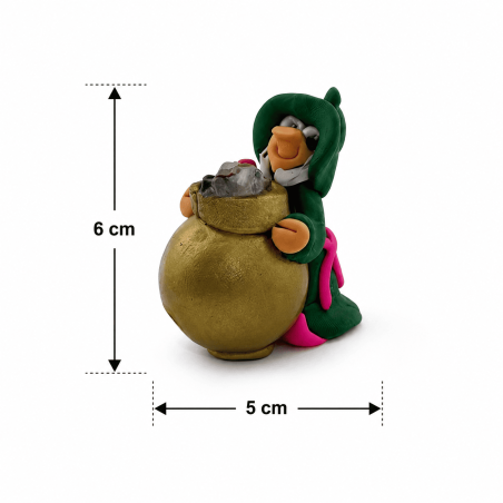 Kleine Gesundheitshexe mit Kessel 6x5cm - Esoterisches Amulett