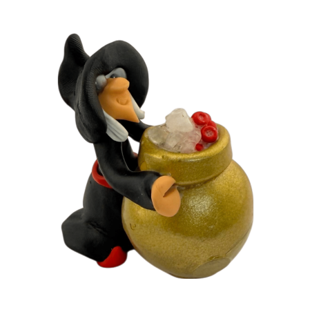 Little Witch Against Envy with Cauldron 6x5cm - Esoteric Amulet