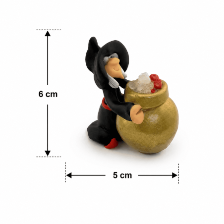 Liten häxa mot avund med kittel 6x5cm - Esoterisk amulett