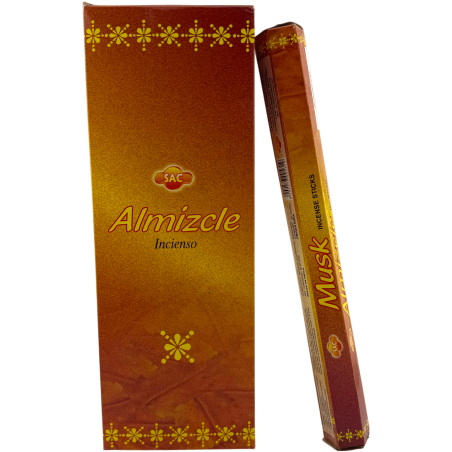 Incienso SAC Almizcle - Caja de 6 paquetes hexagonales de 20 barritas 120 barritas de incienso
