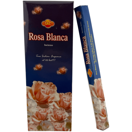 Tămâie SAC White Rose - Cutie cu 6 pachete hexagonale a câte 20 de bețișoare fiecare, 120 de bețișoare parfumate