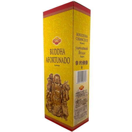 Incenso SAC Lucky Buddha - Confezione da 6 pacchetti esagonali da 20 bastoncini ciascuno, per un totale di 120 bastoncini di inc