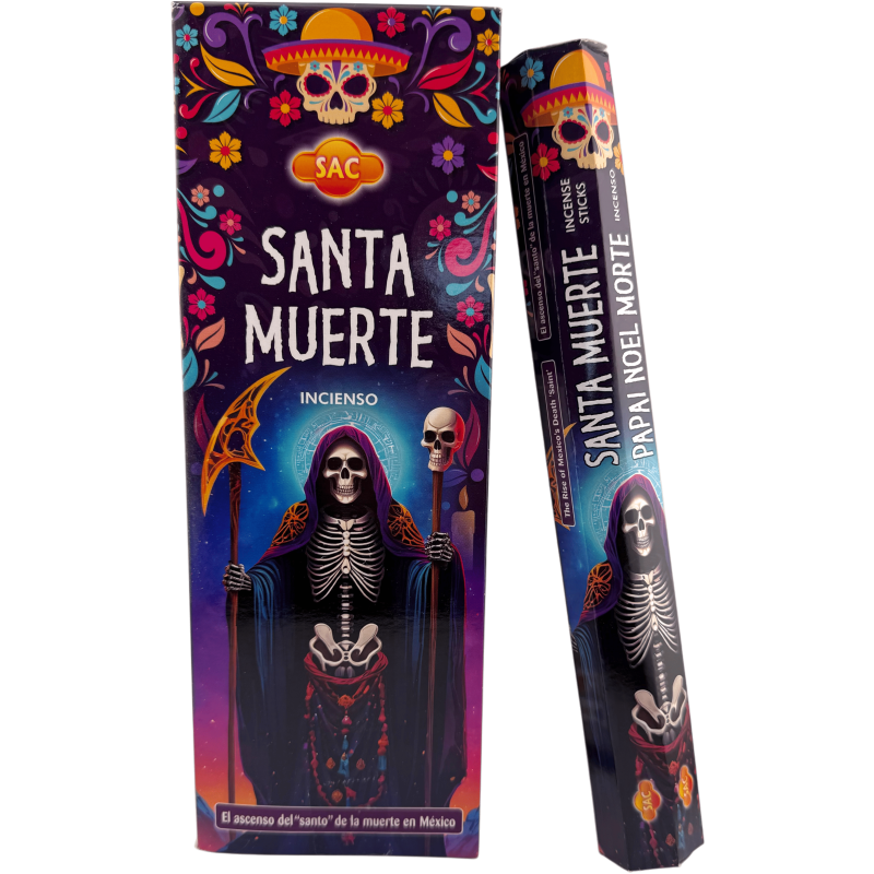 Incienso SAC Santa Muerte - Caja de 6 paquetes hexagonales de 20 barritas 120 barritas de incienso-INCIENSOS SAC-HOSTENATURA