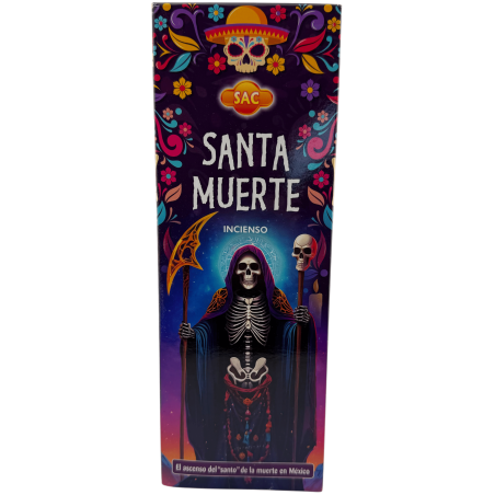 SAC Santa Muerte Rökelse - Ask med 6 sexkantiga förpackningar med 20 pinnar vardera, 120 rökelsepinnar