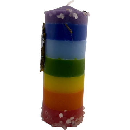 Bougie ésotérique consacrée spéciale 7 Archanges Toutes extrémités 14x6cm
