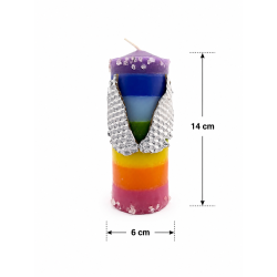 Speciale gewijde esoterische kaars met 7 aartsengelen aan alle uiteinden, 14x6 cm