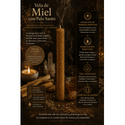 Bougie au miel et au Palo Santo - 100 % cire d'abeille véritable - Attire les énergies positives, purifie en profondeur, apporte