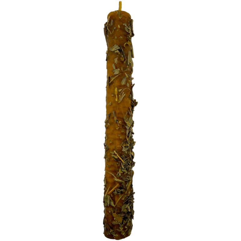 Vela de Mel com Sálvia Branca - 100% Cera de Abelha Genuína - Limpeza Energética e Renovação Espiritual-Velas de Mel Natural - Cera de Abelha-HOSTENATURA