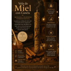 شمعة العسل والقرفة - مصنوعة من شمع النحل الأصلي 100% - تجلب الوفرة والازدهار والطاقات الإيجابية