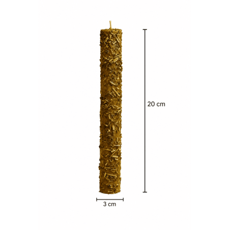 Vela de Miel con Ruda - 100% Cera de Abeja Auténtica - Protección, Rompe Hechizos y Purificación