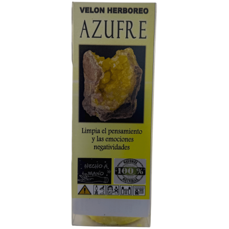 Herbal Sulfur Candle - Esoteric Candle 14x6cm - Cleanses negative thoughts and emotions