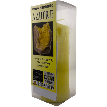 Herbal Sulfur Candle - Esoteric Candle 14x6cm - Cleanses negative thoughts and emotions