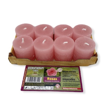 Confezione da 8 candele Esoteric Rose 3,8x3,5 cm - Candele e aromi