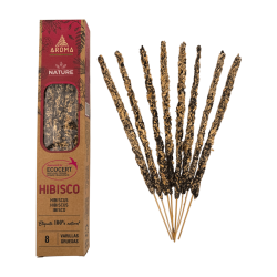 AROMA Nature Incenso biologico all'ibisco - 8 bastoncini, durata 1 ora