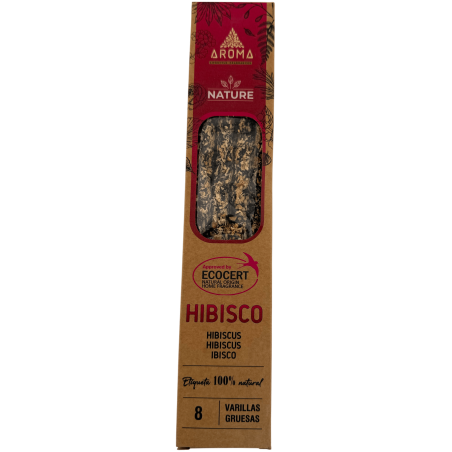 Encens d'hibiscus bio AROMA Nature - 8 bâtonnets, durée 1 heure