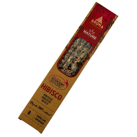 Encens d'hibiscus bio AROMA Nature - 8 bâtonnets, durée 1 heure