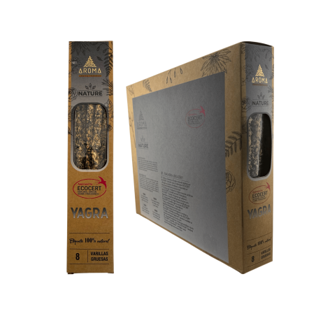 Yagra AROMA Nature Incenso Biologico - 12 scatole da 8 bastoncini spessi