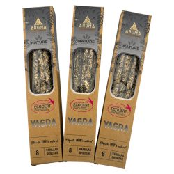 Confezione da 3 incensi biologici Yagra AROMA Nature - 8 bastoncini, durata 1 ora