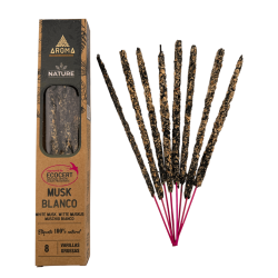 Cutie de tămâie organică cu mosc alb AROMA Nature - 12 cutii a câte 8 bețișoare groase