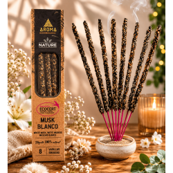 Pack 3x Encens Orgànic Almesc Blanc AROMA Nature - 8 varetes 1h durada