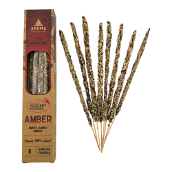 AROMA Nature Incenso biologico all'ambra - 8 bastoncini, durata 1 ora