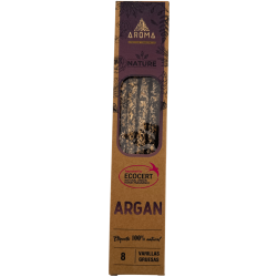 Encens bio à l'argan AROMA Nature - 8 bâtonnets, 1 heure de combustion