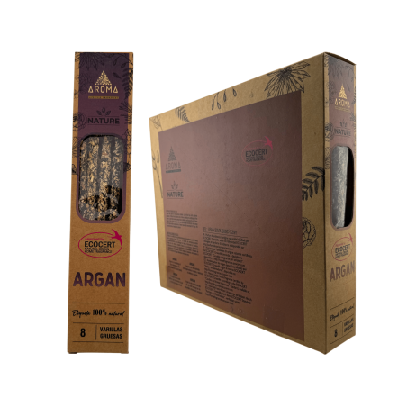 AROMA Nature Organic Argan Incense Box - 12 boxes of 8 thick sticks