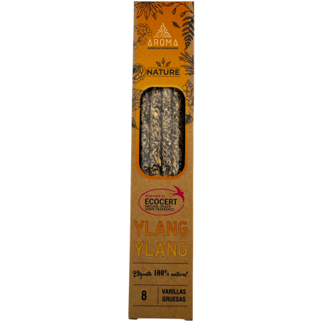 Lot de 3 encens bio à l'ylang-ylang AROMA Nature - 8 bâtonnets, durée 1 heure