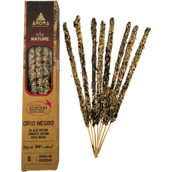 Encens AROMA Nature Bio Opium Noir - 8 bâtonnets, durée 1 heure