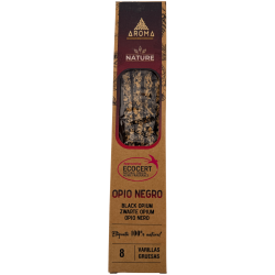 AROMA Nature Organic Black Opium Incense Box - 12 boxes of 8 thick sticks