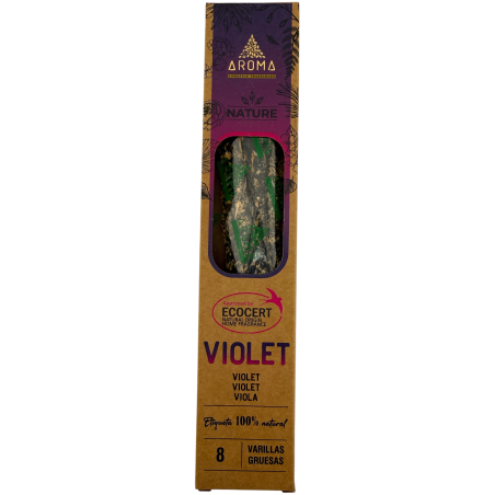 AROMA Nature Incenso biologico alla violetta - 8 bastoncini, durata 1 ora