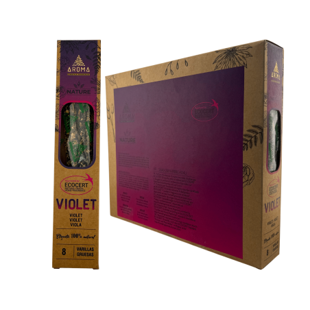 AROMA Nature Biologische Violet Wierook Doos - 12 doosjes van 8 dikke stokjes