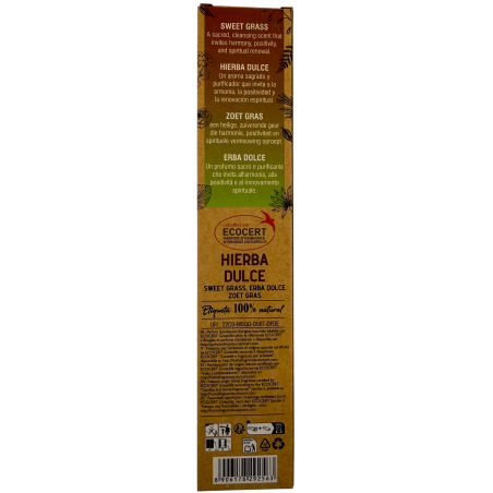 Tămâie organică cu iarbă dulce AROMA Nature - 8 bețișoare, durată 1 oră