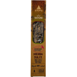 Caixa Encens Orgànic Herba Dolç AROMA Nature - 12 capsetes de 8 barretes gruixudes
