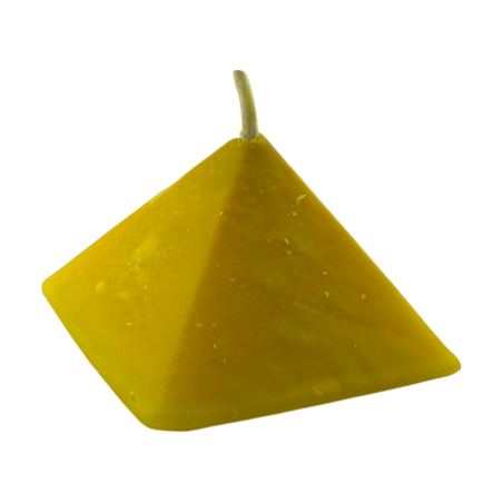 Bougie pyramidale jaune 10x10x7 - Bougie ésotérique