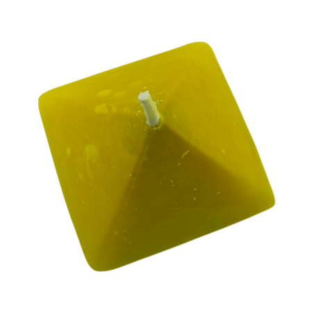 Bougie pyramidale jaune 10x10x7 - Bougie ésotérique