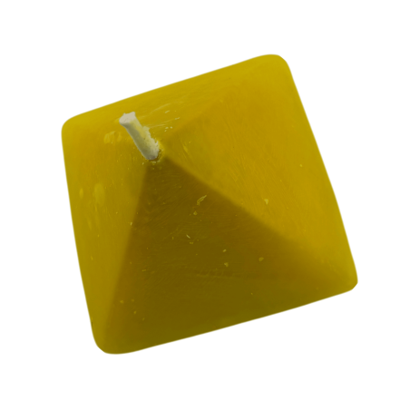 Espelma Piràmide Groga 10x10x7 - Espelma Esotèrica