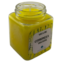 Candela alla citronella in cera di soia in barattolo di vetro 7x8 cm - Antizanzare naturale