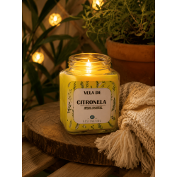 Vela de soja com citronela em frasco de vidro 7x8cm - Repelente natural de mosquitos