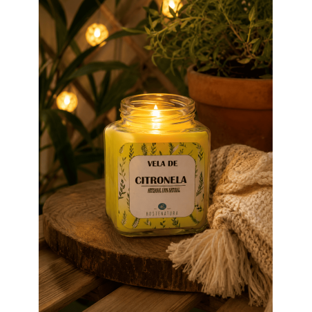 Świeca sojowa Citronella w szklanym słoiku 7x8 cm - Naturalny środek przeciw komarom