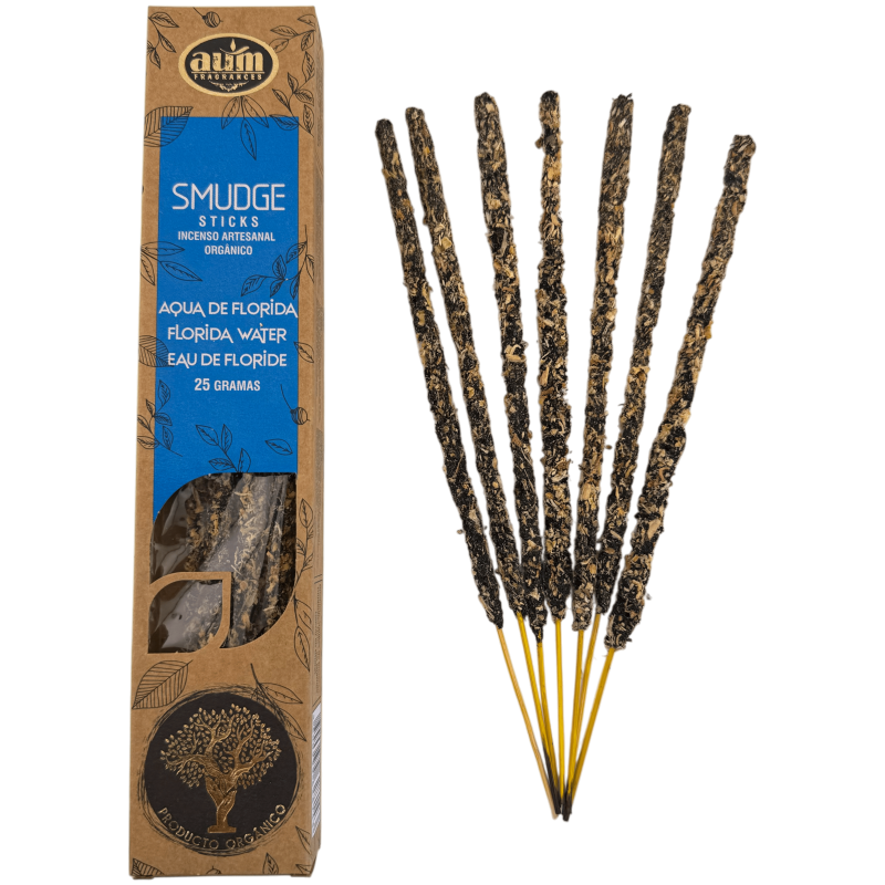 Incenso orgânico Florida Water AUM em bastão para defumação - 25g.-Fragrâncias AUM de Incenso Orgânico-HOSTENATURA