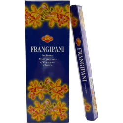 بخور فرانجيباني SAC - علبة تحتوي على 6 عبوات سداسية الشكل، كل عبوة تحتوي على 20 عود بخور، بإجمالي 120 عود بخور