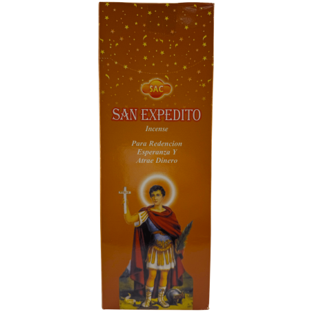 Incienso SAC San Expedito - Caja de 6 paquetes hexagonales de 20 barritas 120 barritas de incienso