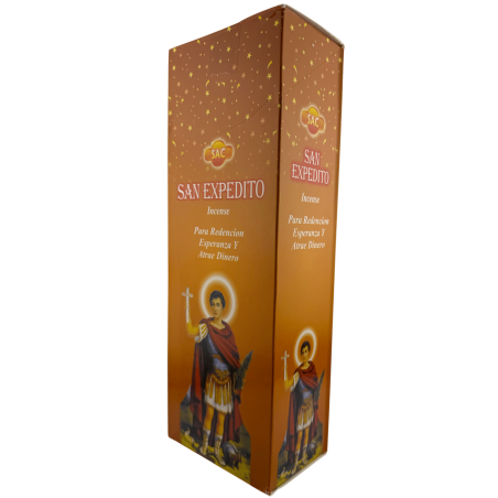 Incienso SAC San Expedito - Caja de 6 paquetes hexagonales de 20 barritas 120 barritas de incienso