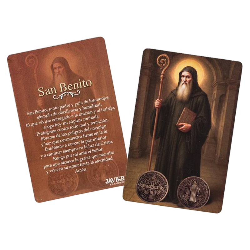 Estampa Sant Benet 6x9cm-ESTAMPES RELIGIOSES-HOSTENATURA