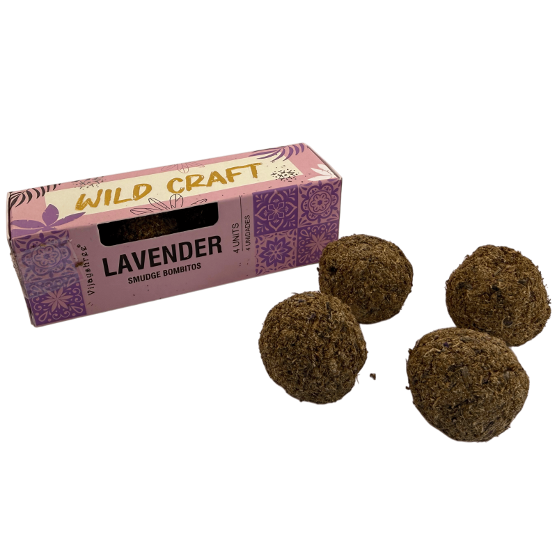 ワイルドクラフト ゴールデンナグ ヴィジャイシュリー ラベンダー インセンスボム - 4個入り-Bombitas Incienso Wild Craft Golden Nag Vijayshree-HOSTENATURA